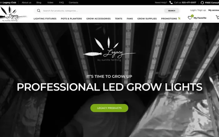 Изработка на онлайн магазин Legacy by Sunlife — реален проект на PromoSite.bg