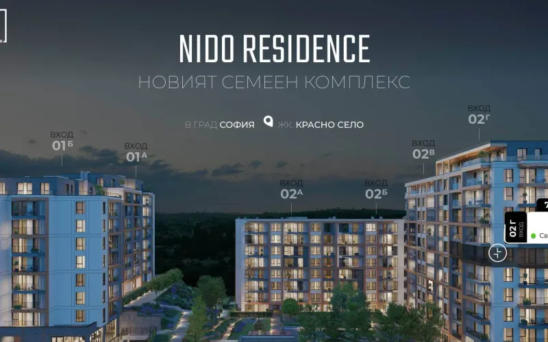 Изработка на сайт за жилищен комплекс Nido Residence — реален проект на PromoSite.bg